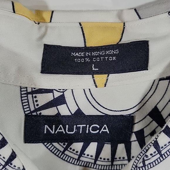 Nautica Flags of Port Print Shirt szL - Picture 3 of 5